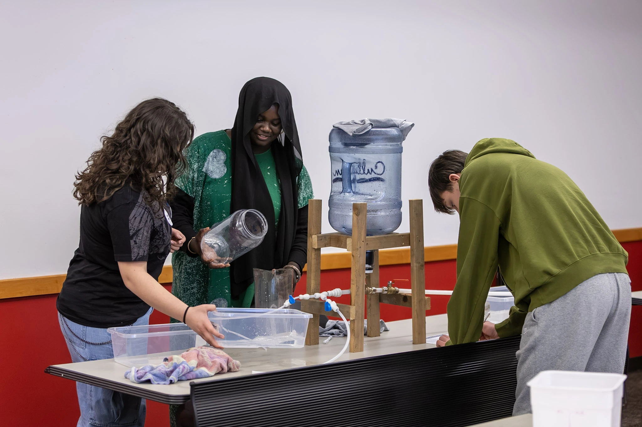 Students working in Power Tower Flow session