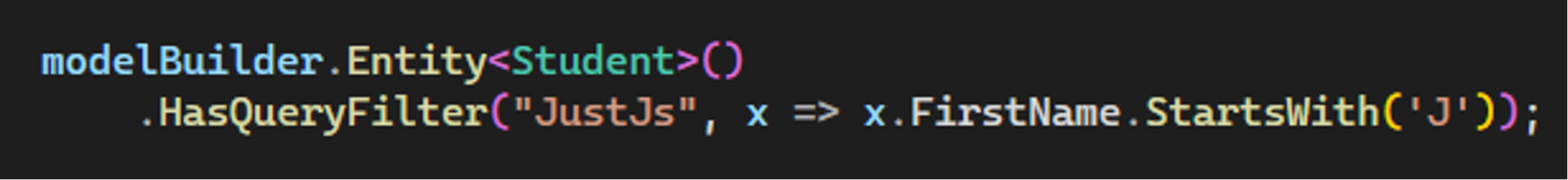 Configuring a named query filter example code