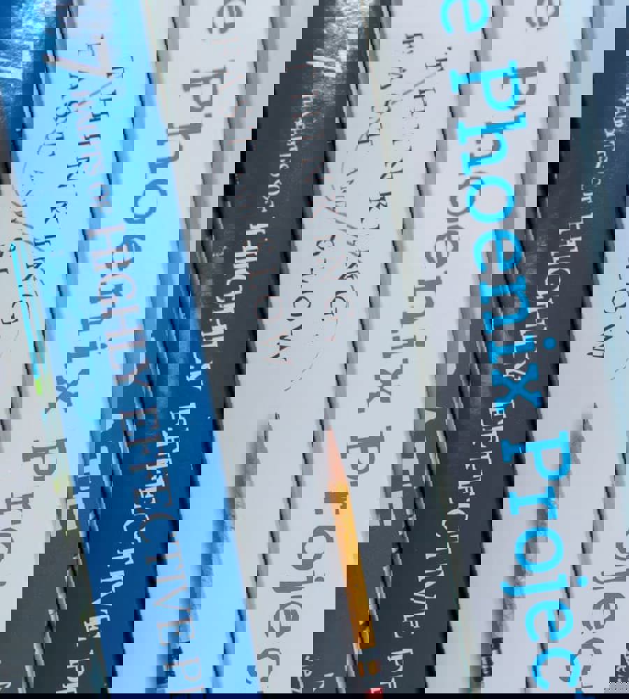 Professional growth books on the bookshelf