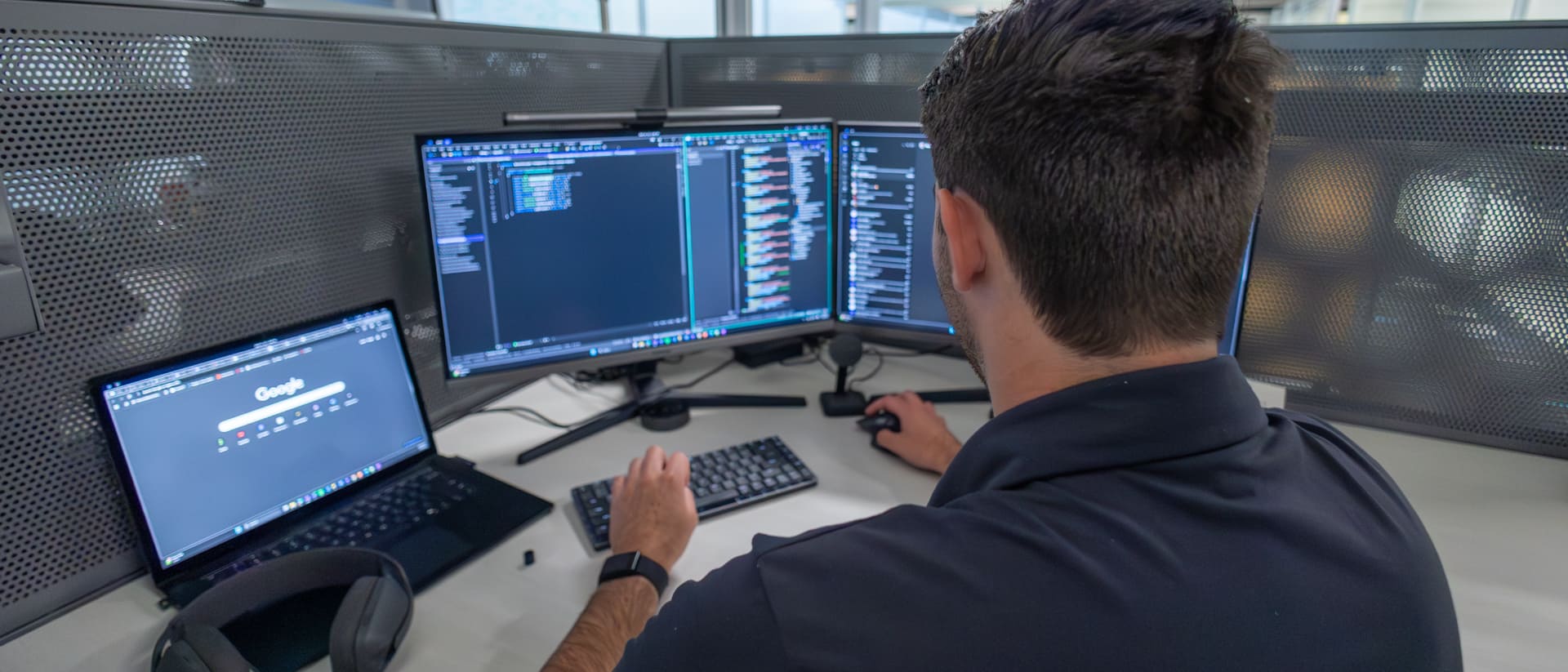 Engineer working on a project