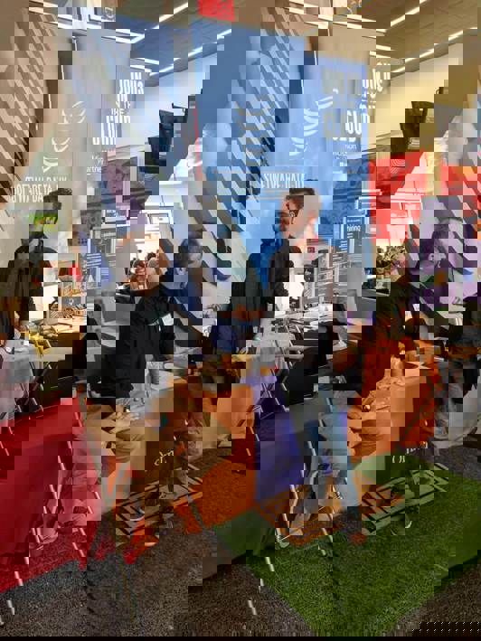 Visiting with students at South Dakota Mines