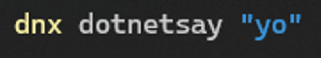 dotnetsay example cli with dnx